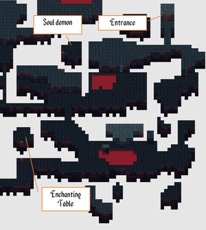 Map showing enchanting table location